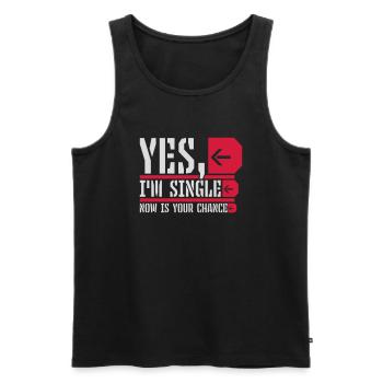 single now your chance - Männer Premium Bio Tank Top - Schwarz - Vorne - AI Model Male 178 light (178cm)