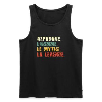 Alphonse l homme le mythe la légende - Débardeur bio Premium Homme - noir - Devant - AI Model Male 178 light (178cm)
