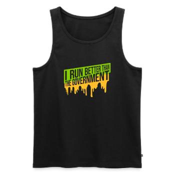 run better than government - Männer Premium Bio Tank Top - Schwarz - Vorne - Michal (187cm)