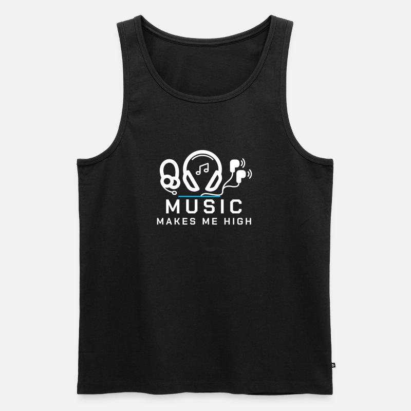 Musik - Männer Premium Bio Tank Top - Schwarz