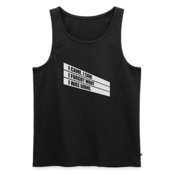 I came saw forget - Men's Premium Organic Tank Top - black - Front - AI Model Male 178 light (178cm)