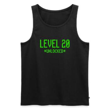 20th Birthday Gift Level 20 Gamer Nerd - Men's Premium Organic Tank Top - black - Front - Michal (187cm)