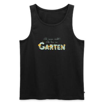 Ich kann nicht ich bin im Garten - Gartenarbeit - Männer Premium Bio Tank Top - Schwarz - Vorne - AI Model Male 178 light (178cm)