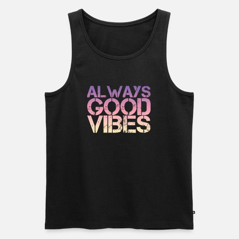Good vibes - Männer Premium Bio Tank Top - Schwarz