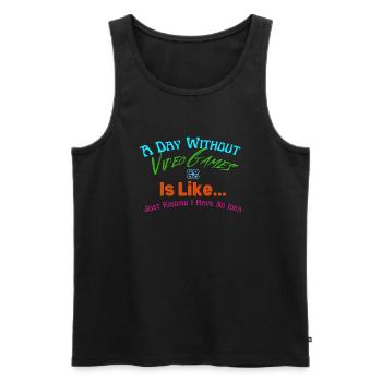 A Day Without Video Games is like... - Männer Premium Bio Tank Top - Schwarz - Vorne - AI Model Male 178 light (178cm)