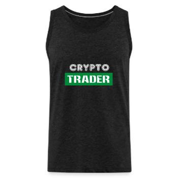 Trading de Bitcoin et d'actions cryptographiques - Débardeur bio Premium Homme - charbon - Devant - Alexander (188cm)