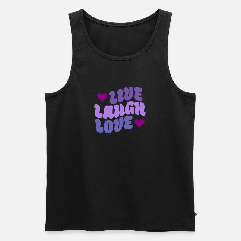 Live Laugh Love - Männer Premium Bio Tank Top - Schwarz