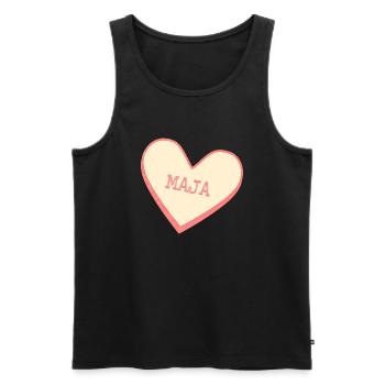 Maja Name Vorname rosa Zucker Herz - Männer Premium Bio Tank Top - Schwarz - Vorne - Michal (187cm)