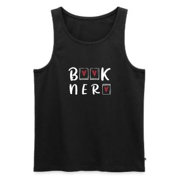 Books Nerd Book Crazy Bookworm - Men's Premium Organic Tank Top - black - Front - Michal (187cm)