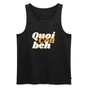 Quoicoubeh D1 - Débardeur bio Premium Homme - noir - Devant - AI Model Male 178 light (178cm)