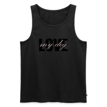 Hund Dog - Men's Premium Organic Tank Top - black - Front - Michal (187cm)