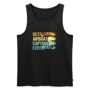 Meilleur hydroglisseur Captian Jamais Hydroplane Hélice Swa - Débardeur bio Premium Homme - noir - Devant - Michal (187cm)