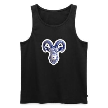 Keramischer Hirschkopf - Männer Premium Bio Tank Top - Schwarz - Vorne - AI Model Male 178 light (178cm)