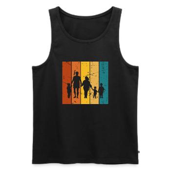 La famille cadeau Vintage - Débardeur bio Premium Homme - noir - Devant - Michal (187cm)