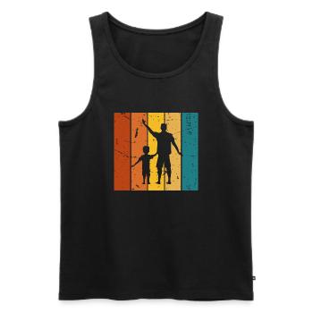 Papa Vintage-Geschenk - Männer Premium Bio Tank Top - Schwarz - Vorne - Michal (187cm)