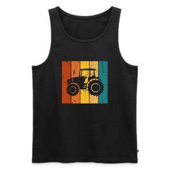 Vintage Geschenktraktor - Männer Premium Bio Tank Top - Schwarz - Vorne - Michal (187cm)