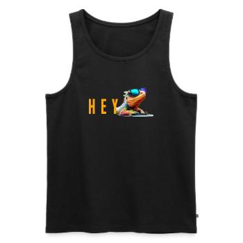 lizard hey - Männer Premium Bio Tank Top - Schwarz - Vorne - AI Model Male 178 light (178cm)