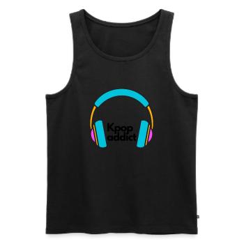 Kpop addict - Débardeur bio Premium Homme - noir - Devant - Michal (187cm)