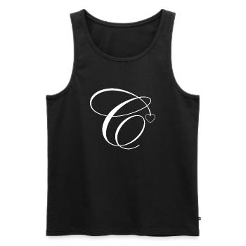 Letter c calligraphy heart - Men's Premium Organic Tank Top - black - Front - AI Model Male 178 light (178cm)