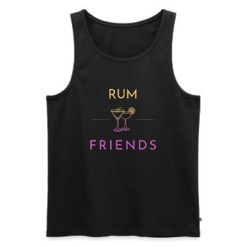 Rum and Friends mit Cocktailgläsern - Männer Premium Bio Tank Top - Schwarz - Vorne - AI Model Male 178 light (178cm)