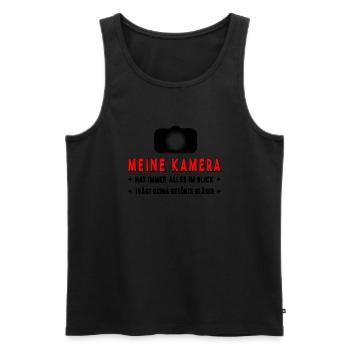 Kamera Fotograf - Männer Premium Bio Tank Top - Schwarz - Vorne - AI Model Male 178 light (178cm)