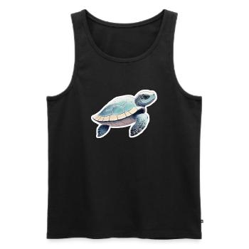 Turtle - Men's Premium Organic Tank Top - black - Front - AI Model Male 178 light (178cm)