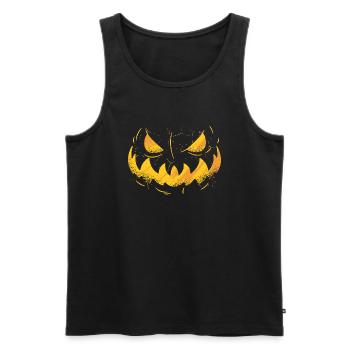 Gruselige gruselige Jack O Laterne Gesicht Kürbismänner Jungen - Männer Premium Bio Tank Top - Schwarz - Vorne - Michal (187cm)