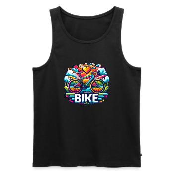 J'adore mon vélo - Love My Bike pour les cyclistes - Débardeur bio Premium Homme - noir - Devant - AI Model Male 178 light (178cm)
