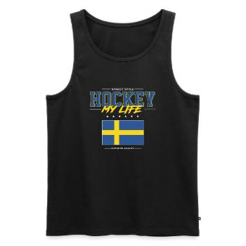 Hockey my Life - Männer Premium Bio Tank Top - Schwarz - Vorne - Michal (187cm)