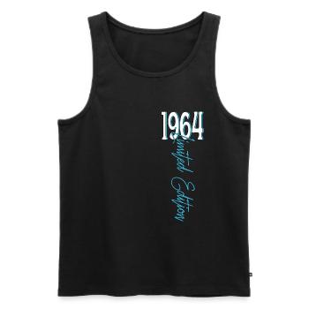1964 Vintage anniversaire drôles dictons - Débardeur bio Premium Homme - noir - Devant - AI Model Male 178 light (178cm)
