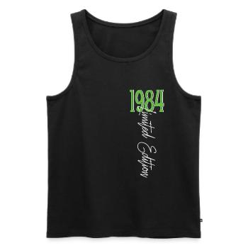 1984 Vintage anniversaire drôles dictons - Débardeur bio Premium Homme - noir - Devant - AI Model Male 178 light (178cm)
