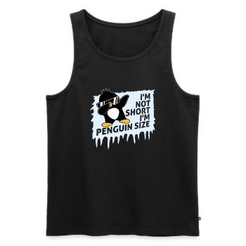 Je ne suis pas petit, je suis pingouin taille Dabbing Dab Dance - Débardeur bio Premium Homme - noir - Devant - AI Model Male 178 light (178cm)