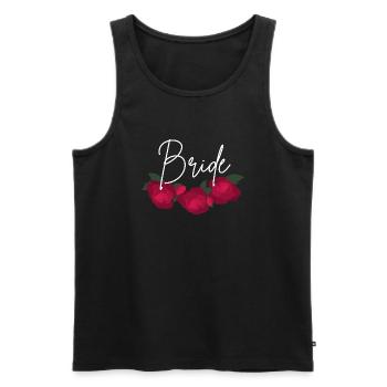 Minimalist red flower bridle - Men's Premium Organic Tank Top - black - Front - AI Model Male 178 light (178cm)