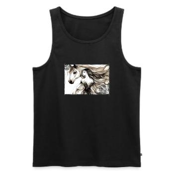 Flowers Women girl fashion design art female style - Men's Premium Organic Tank Top - black - Front - Michal (187cm)