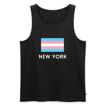 Drapeau de la fierté trans de New York - Débardeur bio Premium Homme - noir - Devant - Michal (187cm)