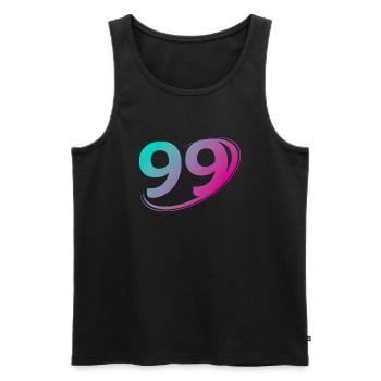 Number 99 multicolor - Men's Premium Organic Tank Top - black - Front - Michal (187cm)