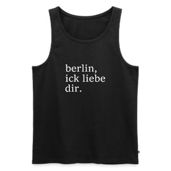 berlin, ick liebe dir. - Dialekt - Mundart - Männer Premium Bio Tank Top - Schwarz - Vorne - AI Model Male 178 light (178cm)