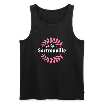 Sartrouville France Yvelines - Débardeur bio Premium Homme - noir - Devant - AI Model Male 178 light (178cm)