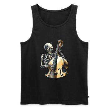 Skelett spielt Kontrabass - Männer Premium Bio Tank Top - Schwarz - Vorne - Michal (187cm)