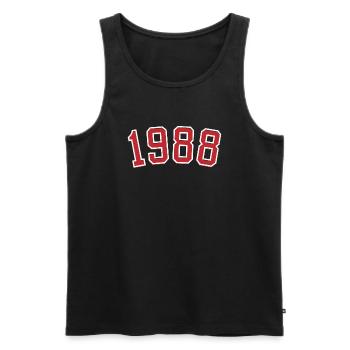 Année de naissance sport 1988 - Débardeur bio Premium Homme - noir - Devant - AI Model Male 178 light (178cm)