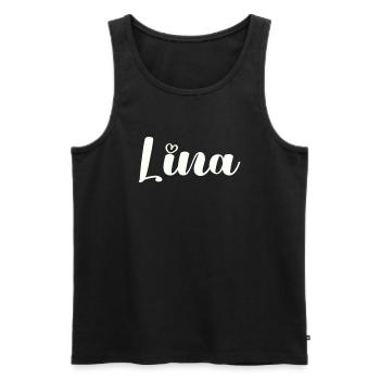 lina name - Männer Premium Bio Tank Top - Schwarz - Vorne - AI Model Male 178 light (178cm)