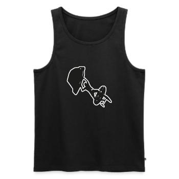 Wingfoiling - Men's Premium Organic Tank Top - black - Front - AI Model Male 178 light (178cm)