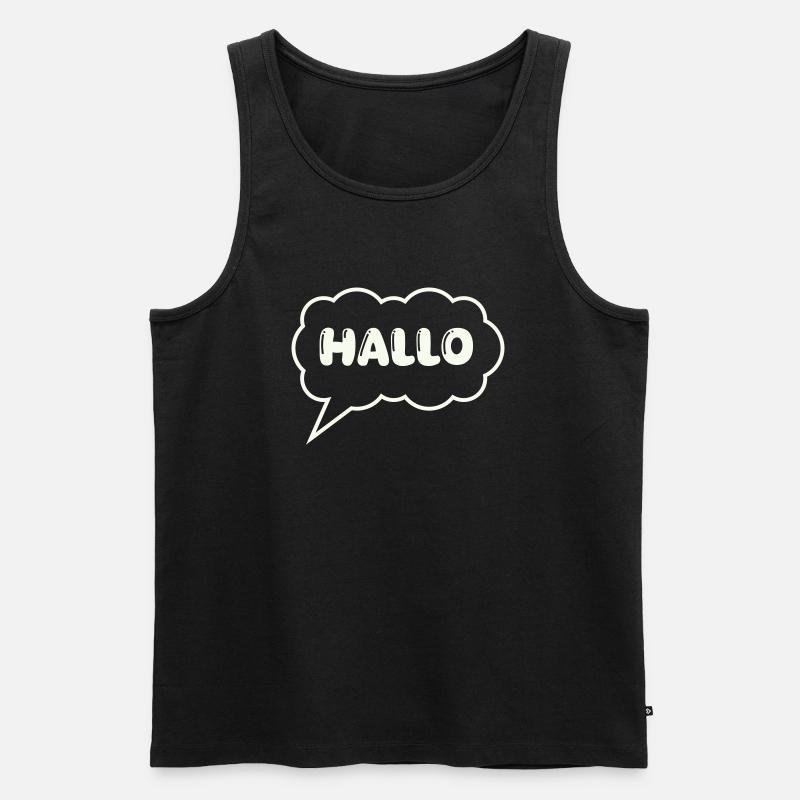 sprechblase hallo - Männer Premium Bio Tank Top - Schwarz