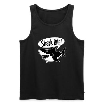 Morsure de requin ! - Drôle de requin - Débardeur bio Premium Homme - noir - Devant - AI Model Male 178 light (178cm)