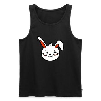 Bunny Tired Confused Relaxed Red Dark Circles Chill - Men's Premium Organic Tank Top - black - Front - AI Model Male 178 light (178cm)
