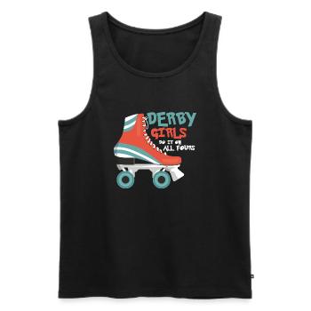 Derby Girls Do It On All Fours Skating Roller Derb - Männer Premium Bio Tank Top - Schwarz - Vorne - Michal (187cm)