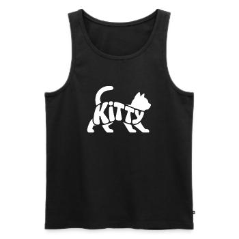 Kitty - Conception de chat de compagnie mignon - Débardeur bio Premium Homme - noir - Devant - Michal (187cm)