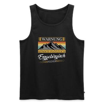 Erzgebirge warnung - Männer Premium Bio Tank Top - Schwarz - Vorne - AI Model Male 178 light (178cm)