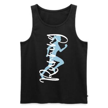 Running Jogger Racing Sport Woman Running Runner - Men's Premium Organic Tank Top - black - Front - AI Model Male 178 light (178cm)