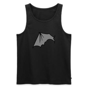 batwing_left_grey - Männer Premium Bio Tank Top - Schwarz - Vorne - AI Model Male 178 light (178cm)